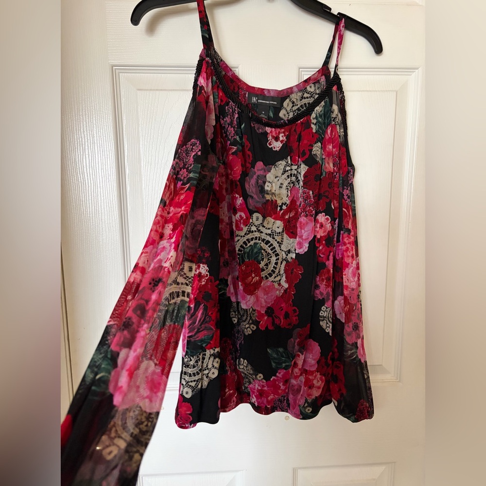 INC International Concepts Black and Red Floral Skirt